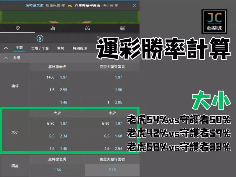 運彩勝率計算大小分